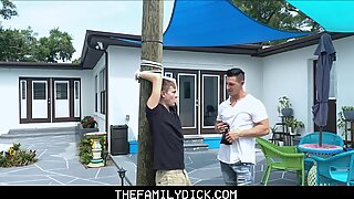 Tied Up Twink Nephew Johnny Hunter Fucked By Hot Uncle Jax Thirio Outdoors